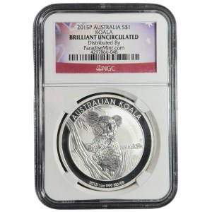 Australia, 1 dollaro 2015, Koala, NGC BRILLANTE NON CIRCOLATO