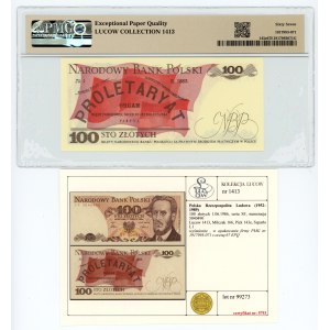 100 złotych 1986, seria SF, PMG 67 EPQ, Kolekcja Lucow