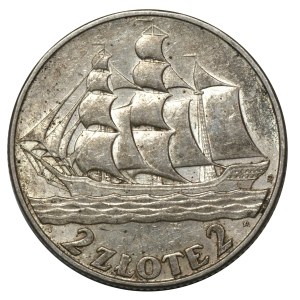 II RP, 2 gold 1936, Sailing ship