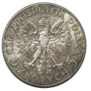 II RP, 5 zloty 1934 Head of a woman