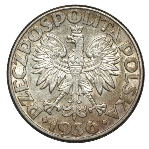 II RP, 2 zloty 1936, Nave a vela