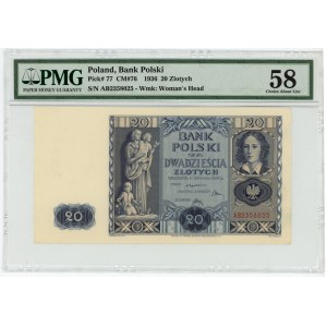 20 Zloty 1936, Serie AB, PMG 58