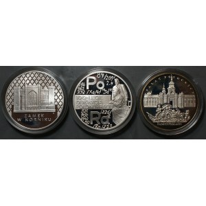 20 gold (1998-1999), Polonium and Radium, Kórnik Castle, Potocki Palace, set of 3 coins
