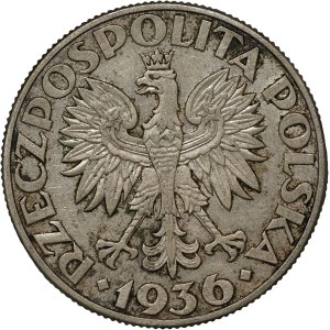 II RP, 5 gold 1936, Sailing ship