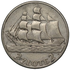 II RP, 2 gold 1936, Sailing ship