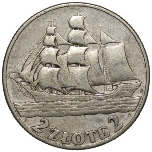 II RP, 2 gold 1936, Sailing ship
