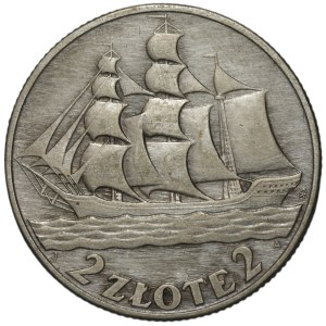 II RP, 2 gold 1936, Sailing ship