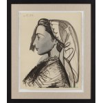 Pablo Picasso (1881 Málaga - 1973 Mougins), Ritratto di Jacqueline dalla serie Il flauto doppio, 1967