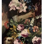 UNIDENTIFIED SIGNATURE, Allegory with a child, still life with flowers and fruit