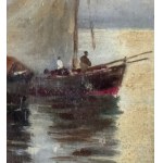 Oscar Ricciardi, Seascape with Boats - Oscar Ricciardi
