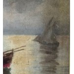 Oscar Ricciardi, Seascape with Boats - Oscar Ricciardi