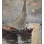 Oscar Ricciardi, Seascape with Boats - Oscar Ricciardi