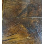 Elegant veneered and inlaid chest of drawers with geometric motifs