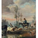 Landscape with figures and livestock