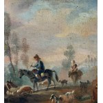Landscape with figures and livestock