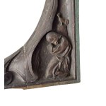 Carved wooden frame with religious figures