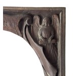 Carved wooden frame with religious figures