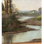 Nicola Palizzi, Landscape with a peasant woman and ducks - Nicola Palizzi