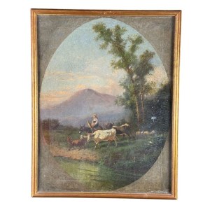 Landscape with a peasant woman and her flock