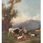 Landscape with a peasant woman and her flock