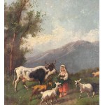 Landscape with a peasant woman and her flock
