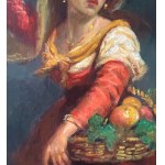 UNIDENTIFIED SIGNATURE, Portrait of a Woman with a Basket of Fruit