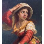 UNIDENTIFIED SIGNATURE, Portrait of a Woman with a Basket of Fruit