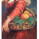 UNIDENTIFIED SIGNATURE, Portrait of a Woman with a Basket of Fruit