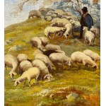 Bevilacqua, Ligurian Landscape with Shepherd and Flock - Bevilacqua