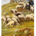 Bevilacqua, Ligurian Landscape with Shepherd and Flock - Bevilacqua