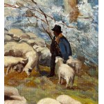 Bevilacqua, Ligurian Landscape with Shepherd and Flock - Bevilacqua