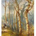 Bevilacqua, Ligurian Landscape with Shepherd and Flock - Bevilacqua