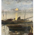 G. Villani, Seascape view with boats - G. Villani