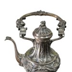 Antique decorative samovar in silver-plated metal