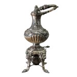 Antique decorative samovar in silver-plated metal