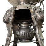 Antique decorative samovar in silver-plated metal