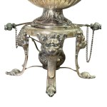 Antique decorative samovar in silver-plated metal