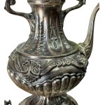 Antique decorative samovar in silver-plated metal