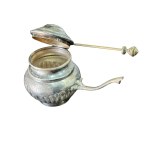 Antique decorative samovar in silver-plated metal