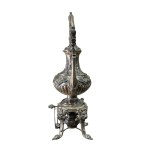 Antique decorative samovar in silver-plated metal