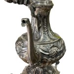 Antique decorative samovar in silver-plated metal