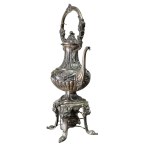 Antique decorative samovar in silver-plated metal