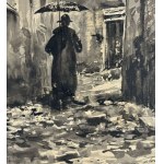 A. Trivellini, Small Street with Figure - A. Trivellini