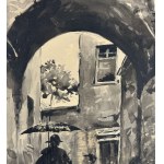 A. Trivellini, Small Street with Figure - A. Trivellini