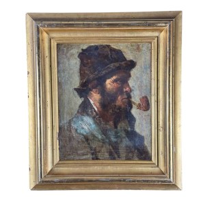 SCUOLA ITALIANA, Portrait of a man with a pipe