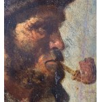 SCUOLA ITALIANA, Portrait of a man with a pipe