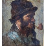 SCUOLA ITALIANA, Portrait of a man with a pipe