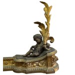 Gilded bronze fireplace andiron