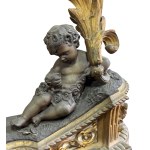 Gilded bronze fireplace andiron
