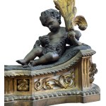 Gilded bronze fireplace andiron